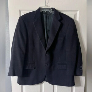 Chereskin 100% Camel Hair Men’s  Italian Suit Jacket 44 Navy Blue 2-button EUC.